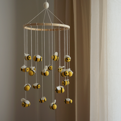 Cute nursery decor with bumblebees by Gamcha in Amsterdam The Netherlands