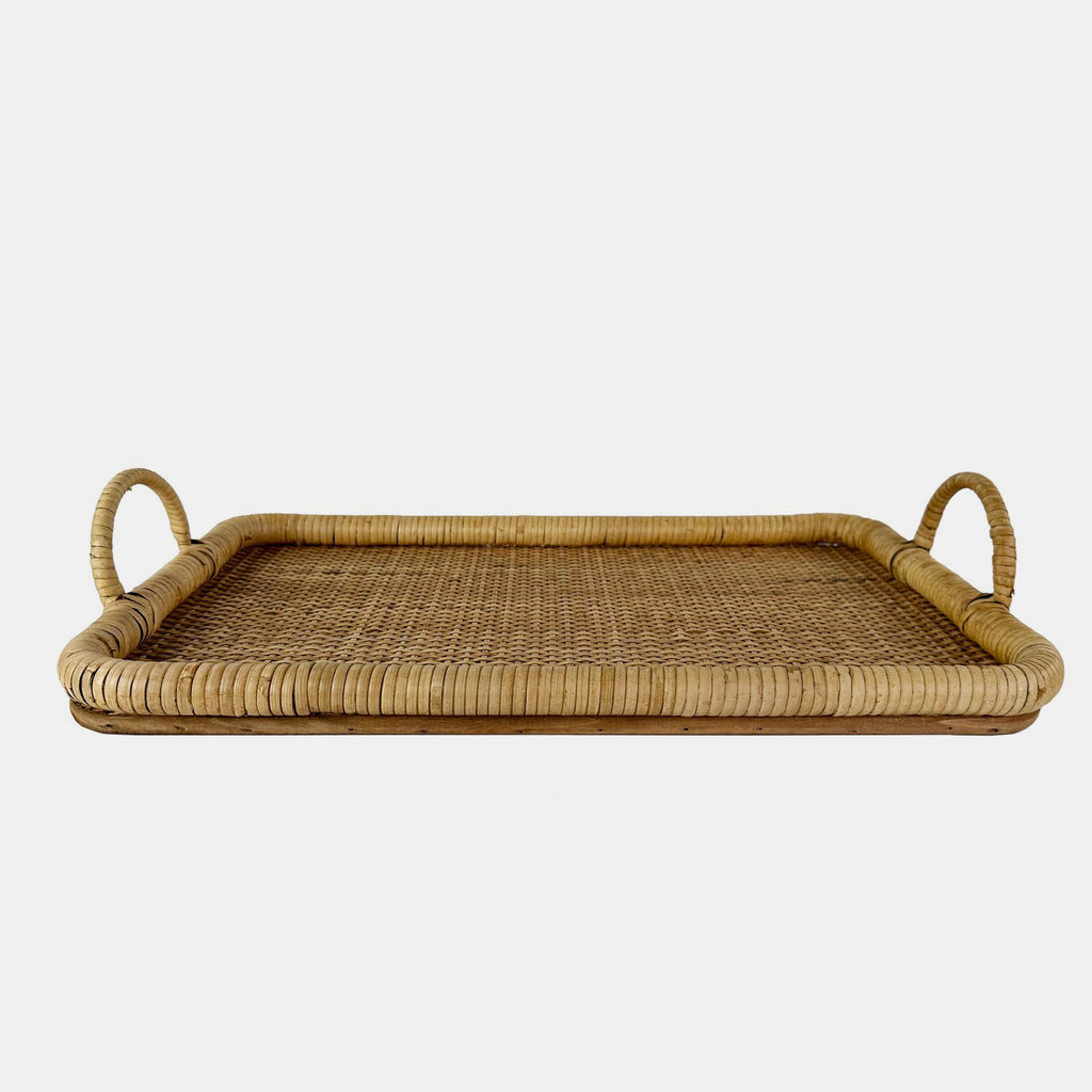 Rattan serving tray with handles in Amsterdam Netherlands