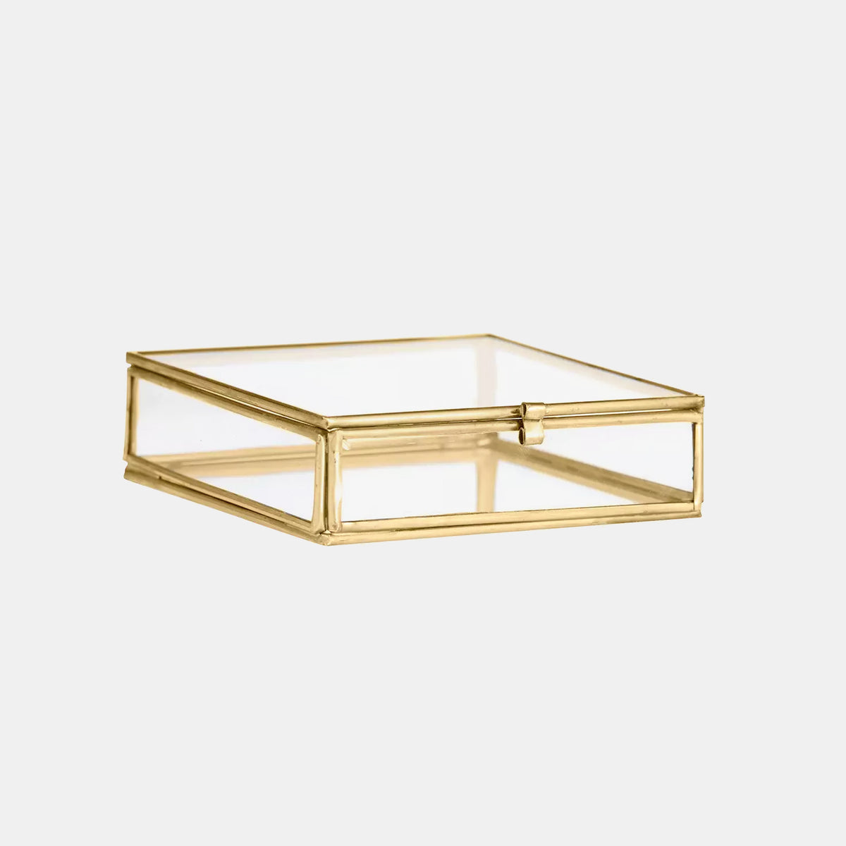 Brass Quadratic Glass Box By Madam Stoltz – Maisonnl Concept Store