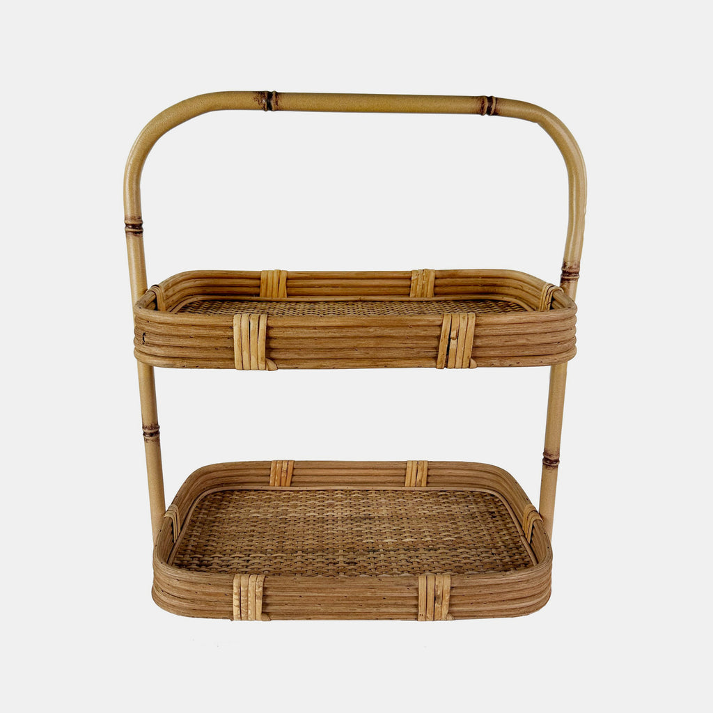 Rattan two tier tray for decor in Amsterdam Netherlands