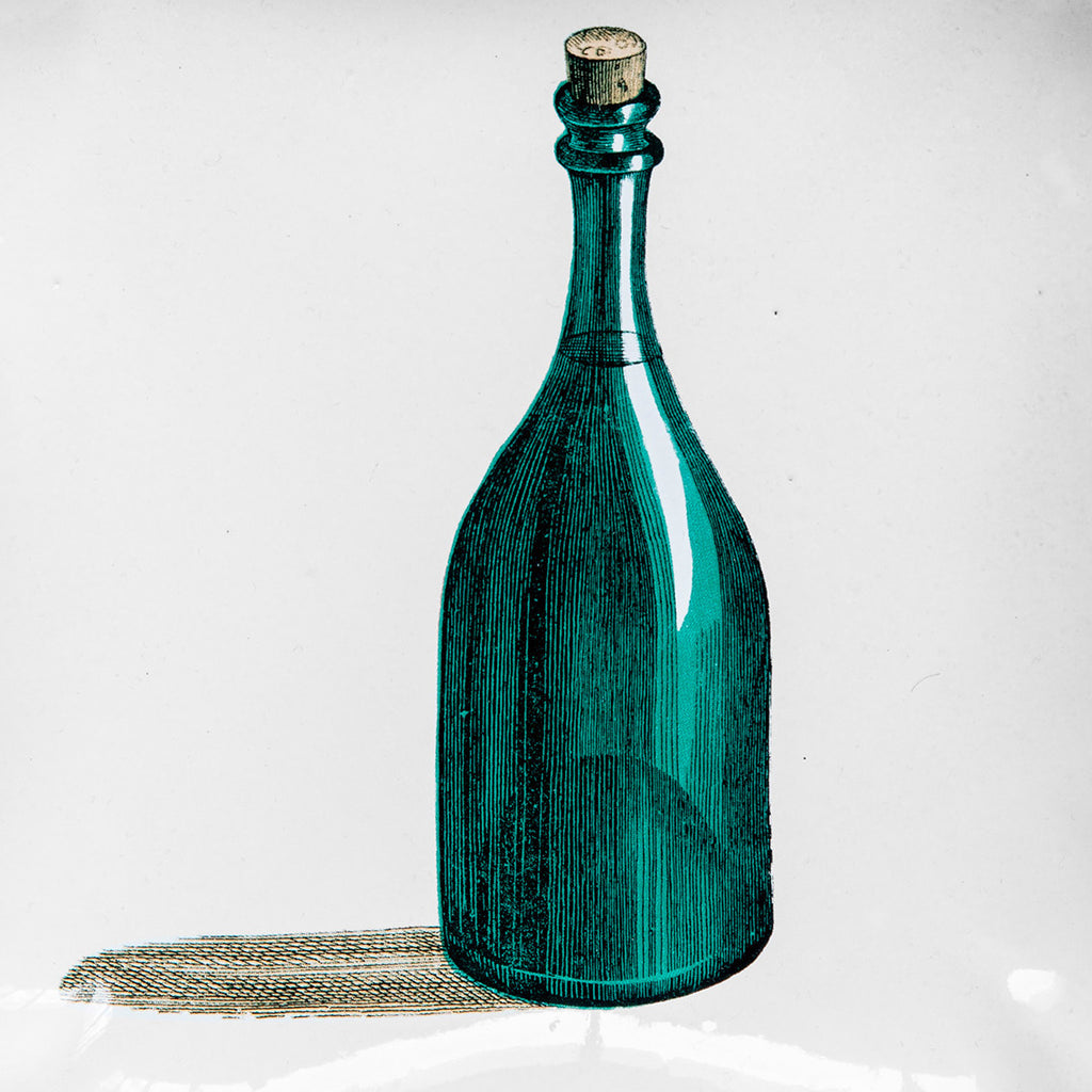 Astier de Villatte en John Derian creëerden dit groene flessensoepbord voor een witte keramische schaal in Amsterdam, Nederland