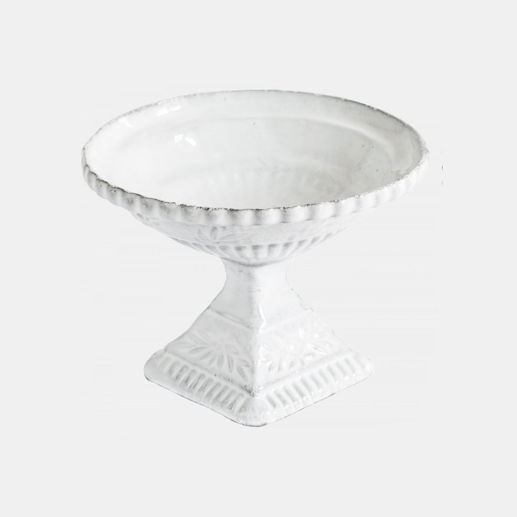 White ceramic dish and incense holder with pedestal by Astier de Villatte in Amsterdam Nederlands