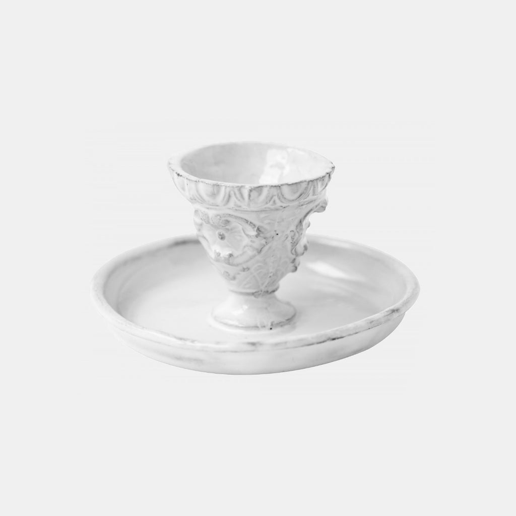 White ceramic dish and incense holder with fountain shape by Astier de Villatte in Amsterdam Nederlands
