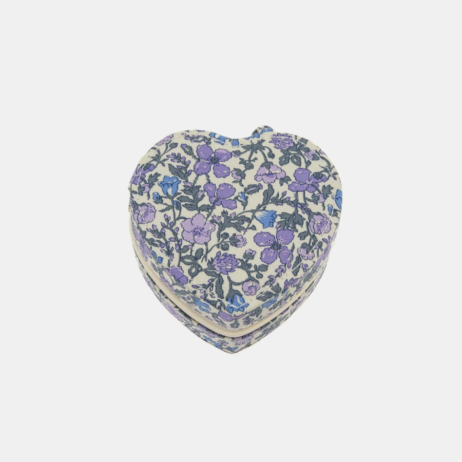 Bon Dep sieradendoos heart jewelry box in liberty of london purple flowers in Amsterdam Nederlands