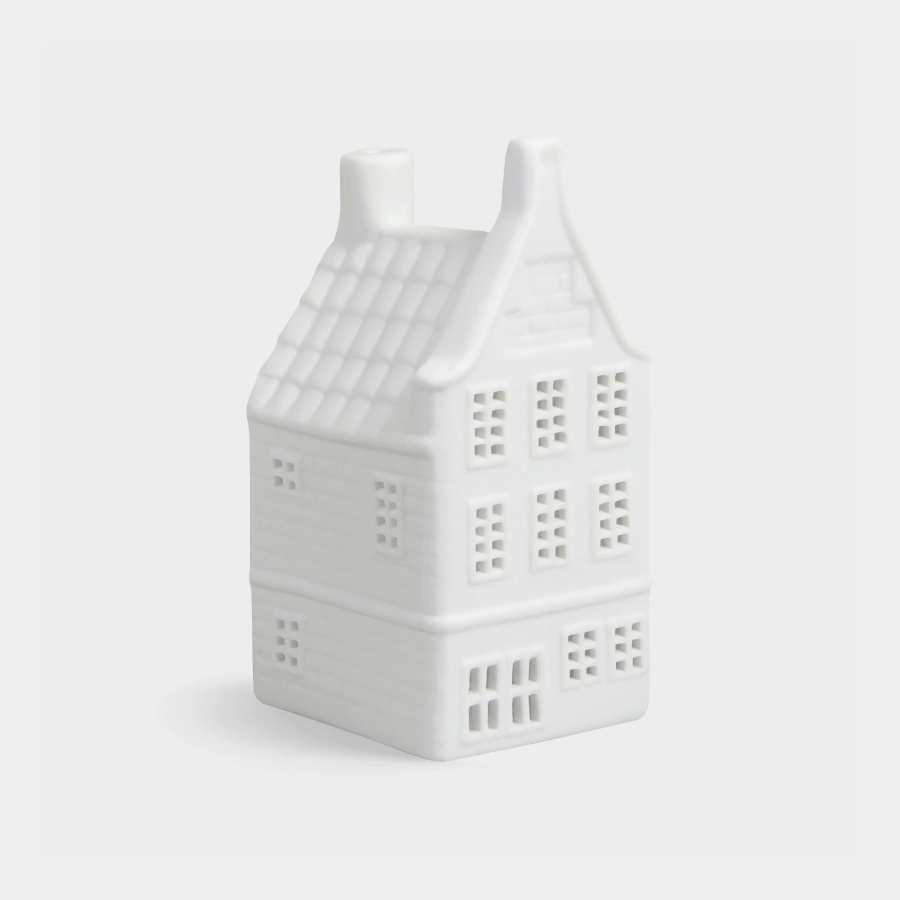 Ceramic Canal House Tea Light Holder with windows and roof