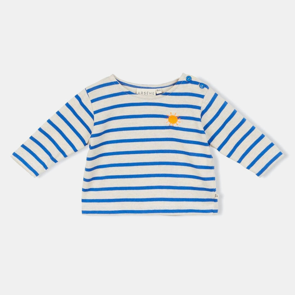 Baby tee in blue stripes by Arsene in Amsterdam Nederlands