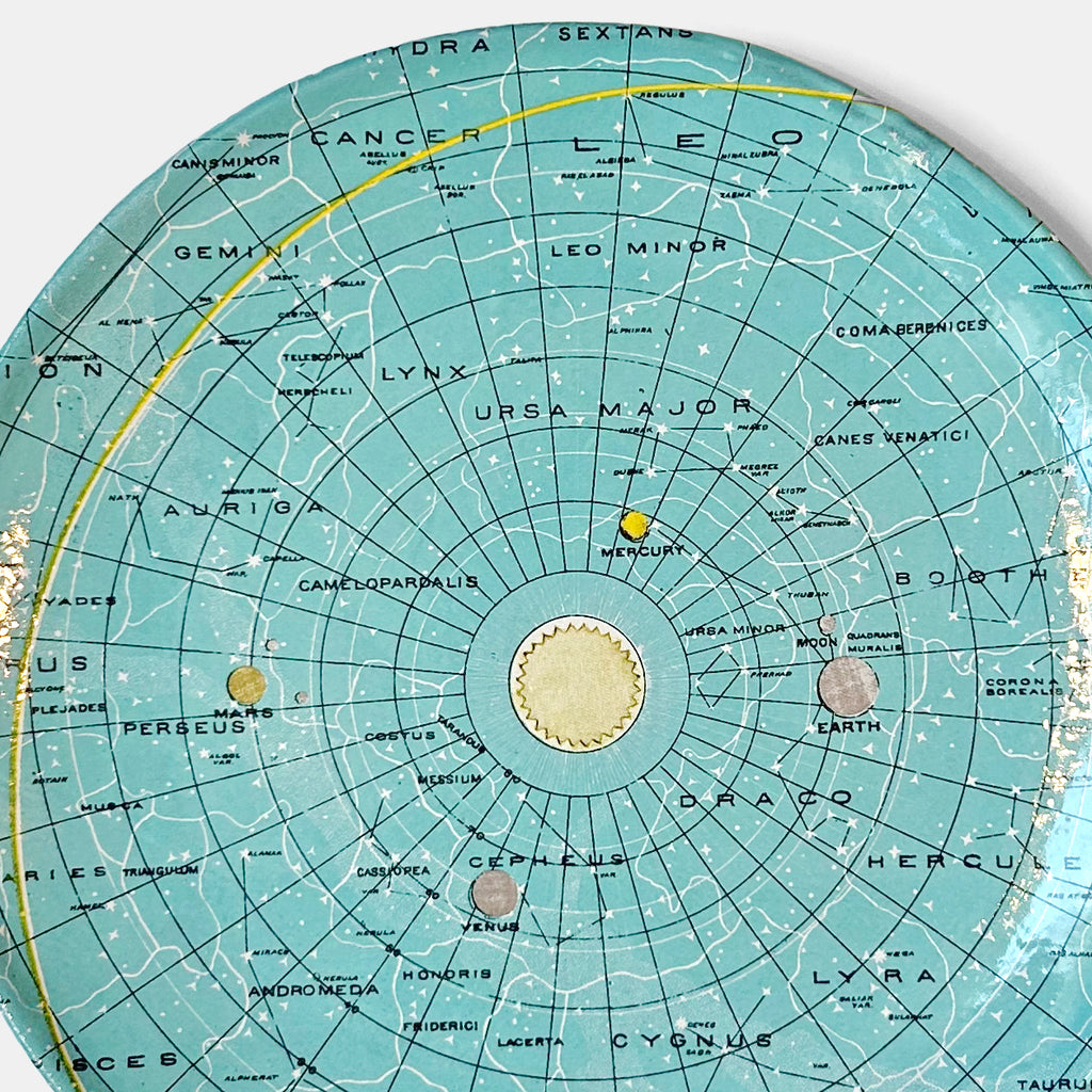 Teal plate with solar system by John Derian and Astier de Villatte in Amsterdam Nederlands