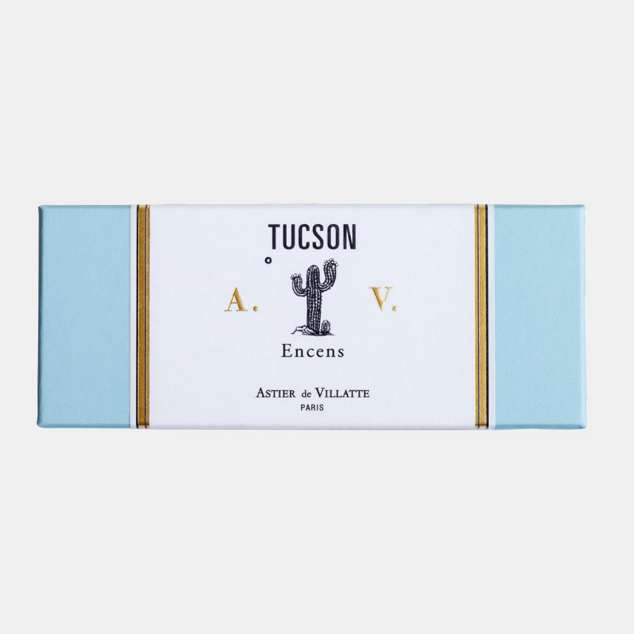 Blue box of incense from Astier de Villatte tuscon