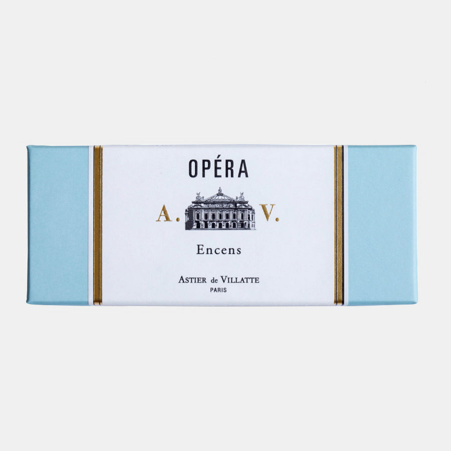 Blue box of incense from Astier de Villatte opera