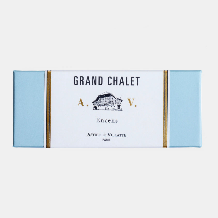 Blue box of incense from Astier de Villatte grand chalet
