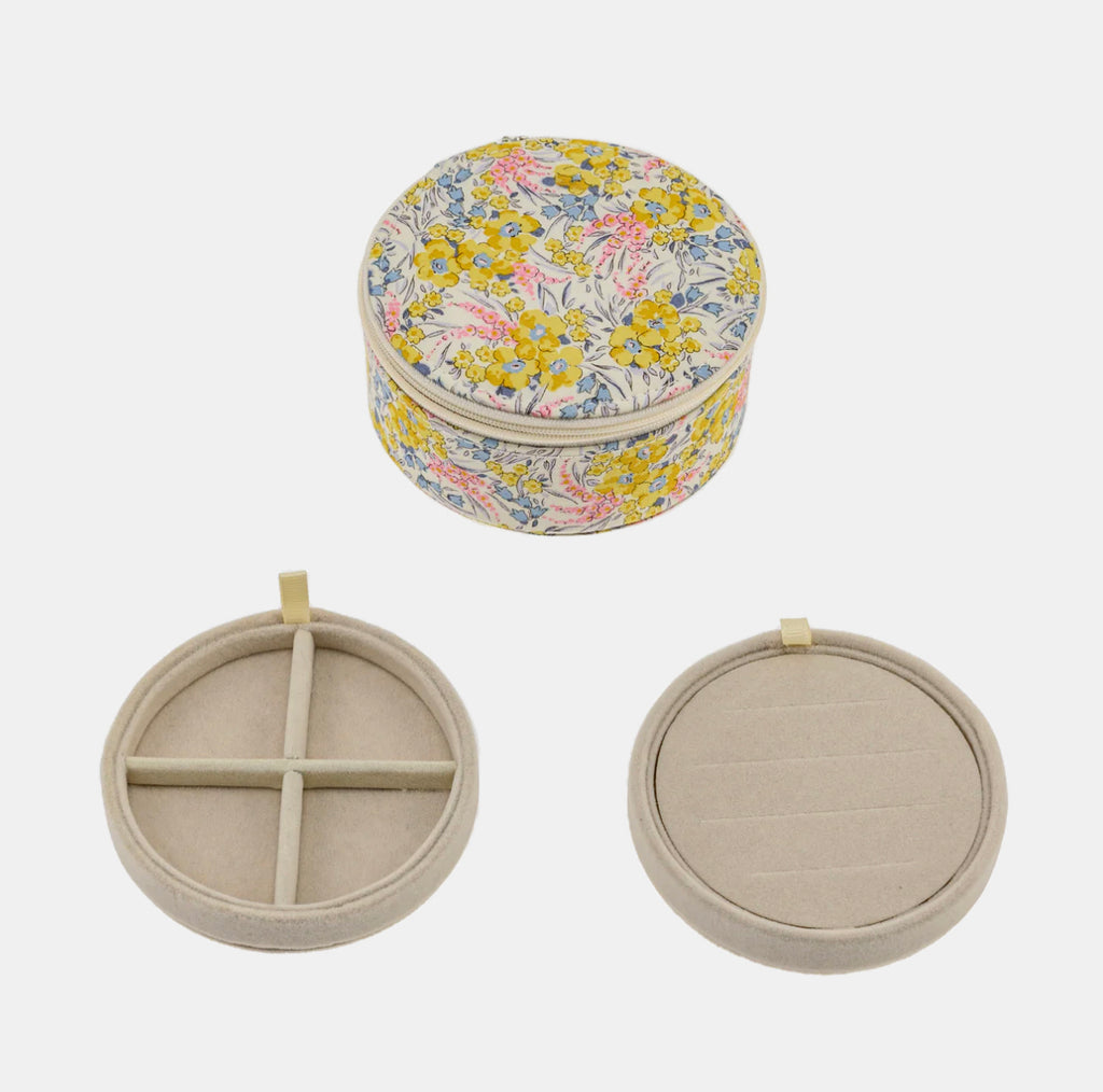 Liberty of London yellow jewelry box with compartments