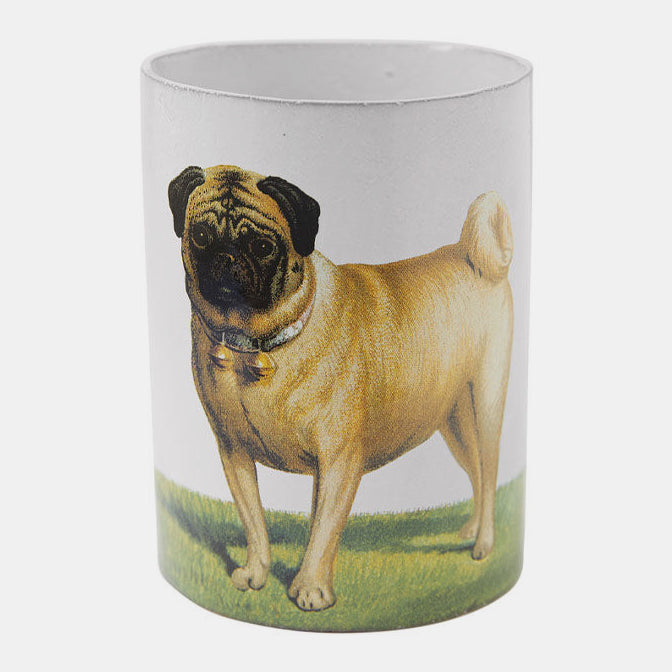 white graphic vase and cup with dog by Astier de Villatte and John Derian in Amsterdam Nederlands