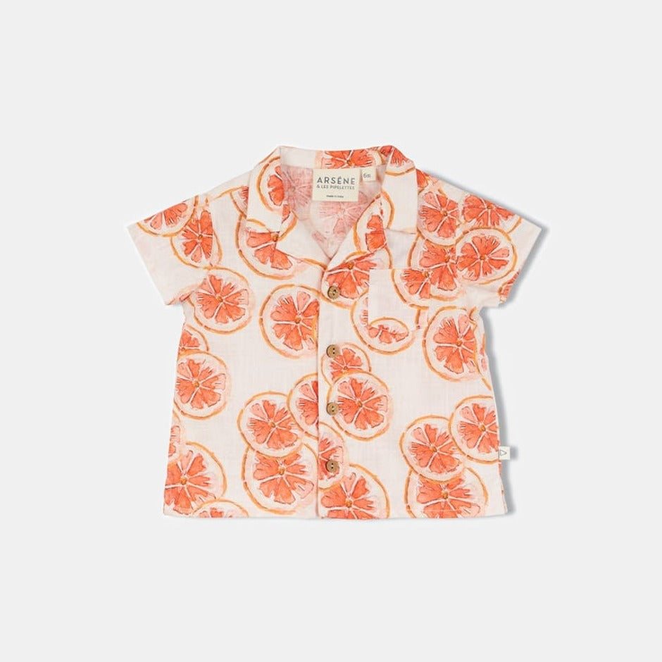 Organic cotton baby shirt with grapefruits by Arsene in Amsterdam Nederlands