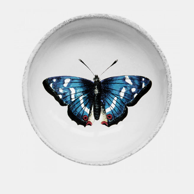 Klein wit keramieken schaaltje met donkerblauwe vlinder by Astier de Villatte in Amsterdam Nederlands